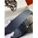 Hermes Lindy 30 Handmade Bag In Blue Nuit Clemence Leather