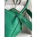 Hermes Lindy 30 Handmade Bag In Malachite Clemence Leather