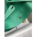 Hermes Lindy 30 Handmade Bag In Malachite Clemence Leather