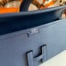 Hermes Jige Elan 29 Clutch Bag In Blue Saphir Epsom Leather
