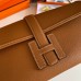 Hermes Jige Elan 29 Clutch Bag In Gold Epsom Leather