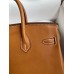 Hermes Birkin 25 Retourne Handmade Bag In Gold Barenia Calfskin