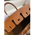 Hermes Birkin 25 Retourne Handmade Bag In Gold Barenia Calfskin