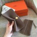 Hermes Dogon Duo Wallet In Taupe Clemence Leather