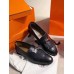 Hermes Royal Loafers In Black Calfksin