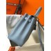 Hermes Kelly 25cm Retourne Bag In Blue Lin Clemence Leather