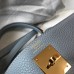 Hermes Kelly 25cm Retourne Bag In Blue Lin Clemence Leather