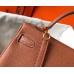 Hermes Kelly 25cm Retourne Bag In Gold Clemence Leather