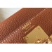 Hermes Kelly 25cm Retourne Bag In Gold Clemence Leather