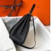 Hermes Kelly 25cm Retourne Bag In Black Clemence Leather