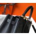 Hermes Kelly 25cm Retourne Bag In Black Clemence Leather