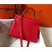 Hermes Kelly 25cm Retourne Bag In Red Clemence Leather