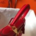 Hermes Kelly 25cm Retourne Bag In Red Clemence Leather