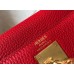 Hermes Kelly 25cm Retourne Bag In Red Clemence Leather