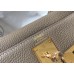 Hermes Kelly 25cm Retourne Bag In Tourterelle Clemence Leather