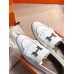 Hermes Royal Loafers In White Calfksin