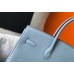 Hermes Birkin 35cm Bag In Blue Lin Clemence Leather GHW
