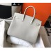 Hermes Birkin 35cm Bag In Pearl Grey Clemence Leather GHW