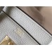 Hermes Birkin 35cm Bag In Pearl Grey Clemence Leather GHW