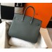 Hermes Birkin 35cm Bag In Vert Amande Clemence Leather GHW