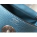 Hermes Lindy 26cm Bag In Blue Jean Clemence Leather PHW