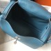Hermes Lindy 26cm Bag In Blue Jean Clemence Leather PHW