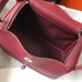Hermes Lindy 26cm Bag In Bordeaux Clemence Leather PHW