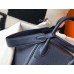 Hermes Lindy 26cm Bag In Navy Blue Clemence Leather GHW
