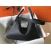 Hermes Lindy 26cm Bag In Black Clemence Leather