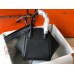 Hermes Lindy 26cm Bag In Black Clemence Leather
