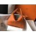 Hermes Lindy 26cm Bag In Orange Clemence Leather PHW