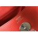 Hermes Lindy 26cm Bag In Red Clemence Leather PHW