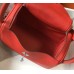 Hermes Lindy 26cm Bag In Red Clemence Leather PHW