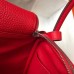 Hermes Lindy 26cm Bag In Red Clemence Leather PHW