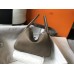 Hermes Lindy 26cm Bag In Taupe Grey Clemence Leather