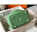 Hermes Lindy 26cm Bag In Vert Criquet Clemence Leather GHW