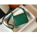 Hermes Lindy Mini Bag In Green Clemence Leather GHW