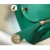 Hermes Lindy Mini Bag In Green Clemence Leather GHW
