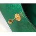 Hermes Lindy Mini Bag In Green Clemence Leather GHW