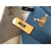 Hermes Kelly 28cm Bag In Blue Agate Clemence Leather GHW