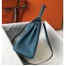 Hermes Kelly 28cm Bag In Blue Jean Clemence Leather GHW