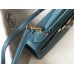 Hermes Kelly 28cm Bag In Blue Jean Clemence Leather GHW