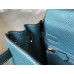 Hermes Kelly 28cm Bag In Blue Jean Clemence Leather GHW