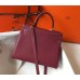 Hermes Kelly 28cm Bag In Bordeaxu Clemence Leather GHW