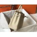 Hermes Kelly 28cm Bag In Beton Clemence Leather GHW