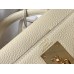 Hermes Kelly 28cm Bag In Beton Clemence Leather GHW