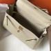 Hermes Kelly 28cm Bag In Beton Clemence Leather GHW