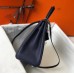 Hermes Kelly 28cm Bag In Dark Blue Clemence Leather PHW