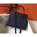 Hermes Kelly 28cm Bag In Dark Blue Clemence Leather PHW