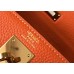 Hermes Kelly 28cm Bag In Orange Clemence Leather GHW